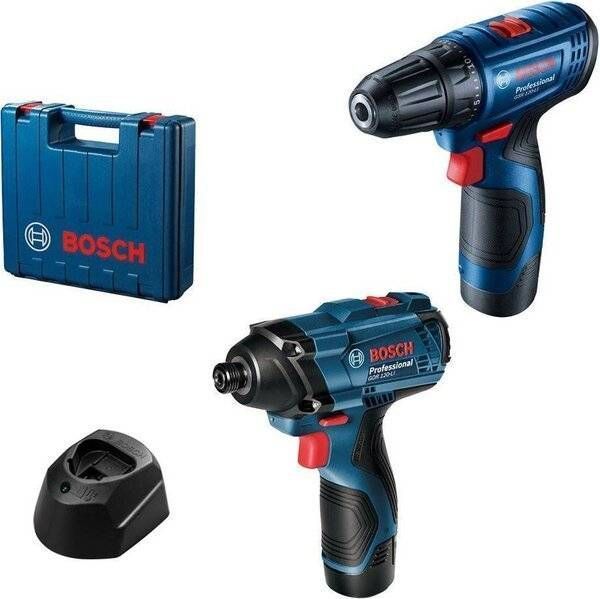 Набор инструмента Bosch: Дрель-шуруповерт GSR 120-LI +Гайкокрут ударный GDR 120-LI +2 АКБ +ЗУ (0.601.9G8.023) 0.601.9G8.023 фото