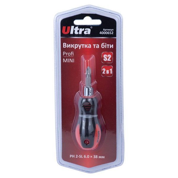 Викрутка 2в1 MINI PH 2-SL 6.0&times;38мм S2 Profi ULTRA (4000652) SG-4000652 фото
