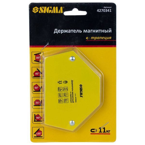 Магніт для зварки трапеція 11кг 78&times;32&times;47&times;28.5мм (30.45,60.90.75.135&deg;) SIGMA (4270341) SG-4270341 фото