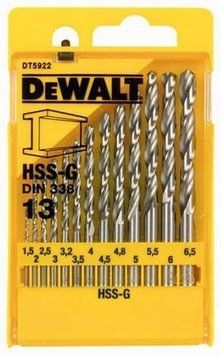 Набір свердел Dewalt DT5922 13шт, d=1,5-6,5мм. DT5922 фото