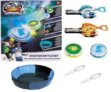Игровой набор Infinity Nado VI Starter Battle Set Золотой Воин Феникс против Ослепительный Леопард (Gold Warrior Phoenix vs Lighting Leopard) EU654183 фото