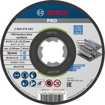 Диск відрізний Bosch Professional X-Lock по металу 115х1.6мм 2.608.619.362 фото