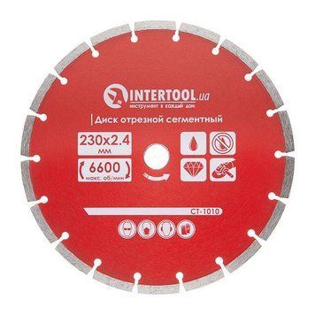 Диск отрезной сегментный алмазный, 230мм, 22-24% INTERTOOL CT-1010 CT-1010 фото