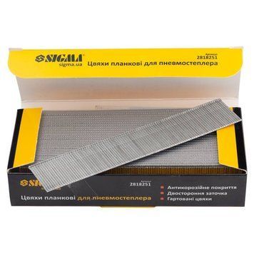 Цвяхи планкові 25&times;1.25&times;1мм для пневмостеплера (5000шт) SIGMA (2818251) SG-2818251 фото