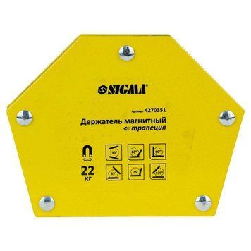 Магніт для зварки трапеція 22кг 90&times;54&times;54&times;43мм (30.45,60.75,90.135&deg;) SIGMA (4270351) SG-4270351 фото