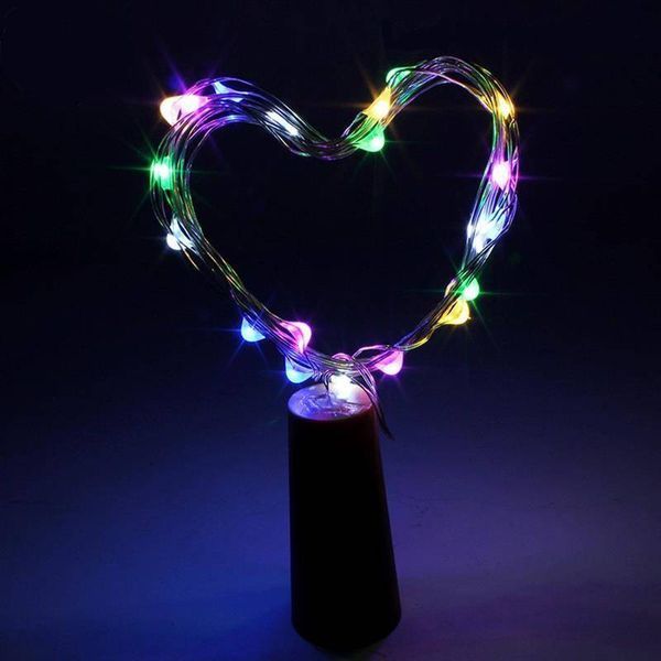 Светодиодная гирлянда ColorWay (CW-GC-20L2BMC) пробка для бутылки на батарейках 20LED, 2м, 5шт/уп, цветная CW-GC-20L2BMC фото