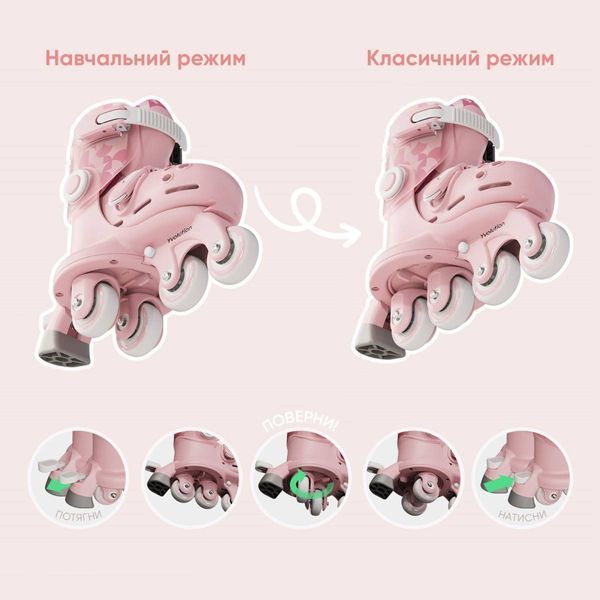 Роликовые коньки Yvolution Twista, размер 24-28, розовый YR25P4 фото