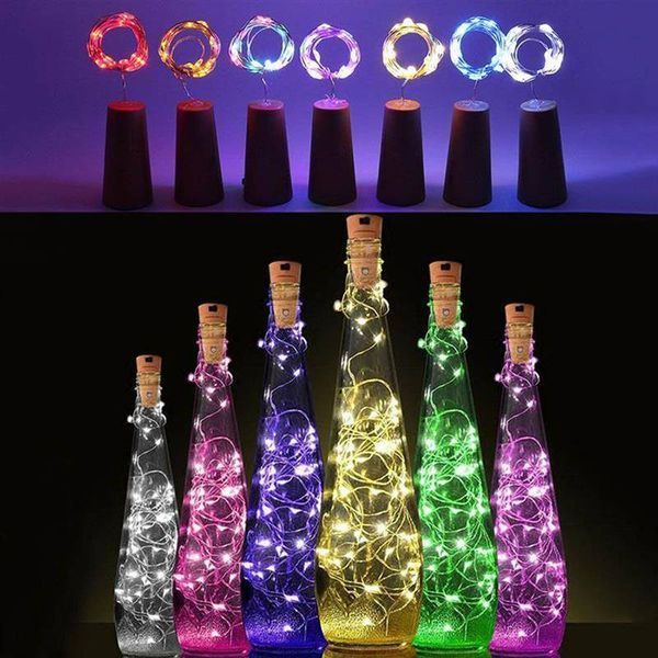 Светодиодная гирлянда ColorWay (CW-GC-20L2BMC) пробка для бутылки на батарейках 20LED, 2м, 5шт/уп, цветная CW-GC-20L2BMC фото