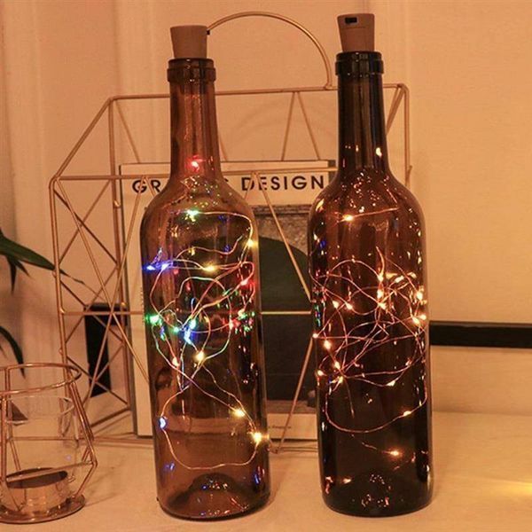 Светодиодная гирлянда ColorWay (CW-GC-20L2BMC) пробка для бутылки на батарейках 20LED, 2м, 5шт/уп, цветная CW-GC-20L2BMC фото