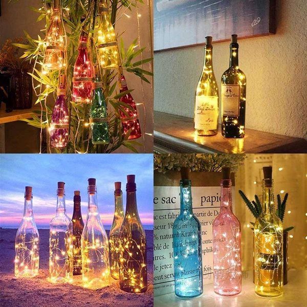 Светодиодная гирлянда ColorWay (CW-GC-20L2BMC) пробка для бутылки на батарейках 20LED, 2м, 5шт/уп, цветная CW-GC-20L2BMC фото