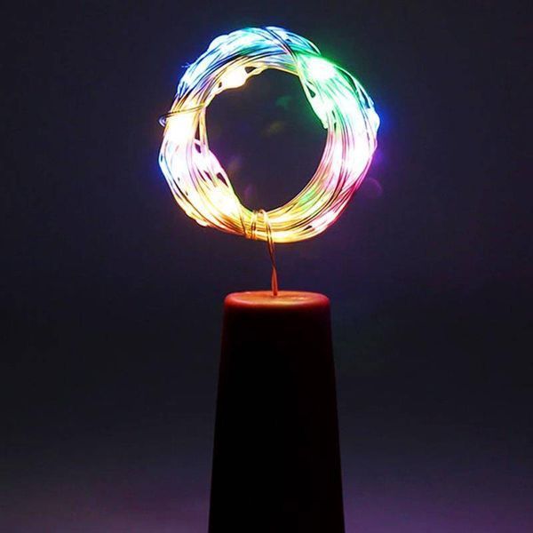 Светодиодная гирлянда ColorWay (CW-GC-20L2BMC) пробка для бутылки на батарейках 20LED, 2м, 5шт/уп, цветная CW-GC-20L2BMC фото