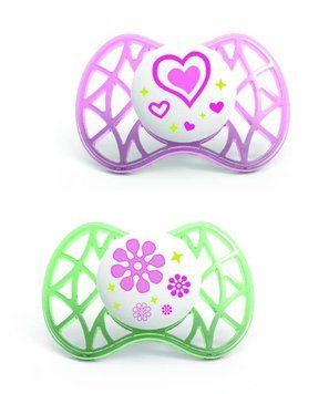 Пустушка ортодонтична Nuvita Air 6м + 2шт. для дівчинки (NV7080Pink) NV7080Pink фото