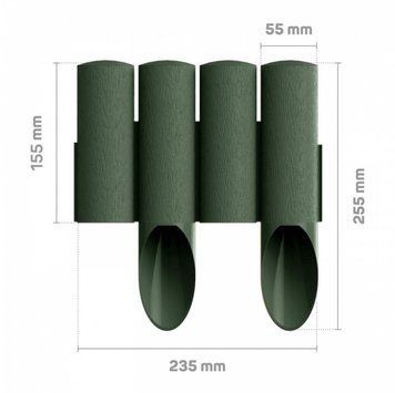 Газонное ограждение Cellfast STANDARD, 4 элемента, 2.3м, зеленый (34-042) 34-042 фото