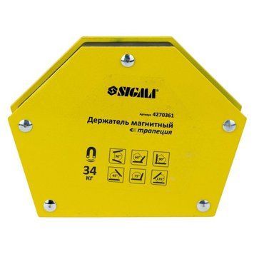 Магніт для зварки трапеція 34кг 105&times;65&times;65&times;45мм (30,45,60,75,90,135&deg;) SIGMA (4270361) SG-4270361 фото