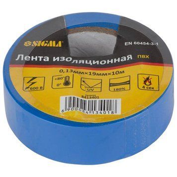 Ізолента ПВХ (синя) 0.13мм&times;19мм&times;10м SIGMA (8413401) SG-8413401 фото