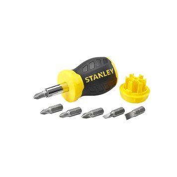 Отвертка Stanley Multibit Stubby, битодержатель 1/4", 6 бит, SL, PH, PZ 0-66-357 фото