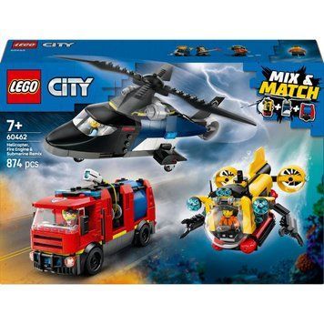 LEGO 60462 City Ремикс вертолета, пожарной машины и подводной лодки 60462 фото