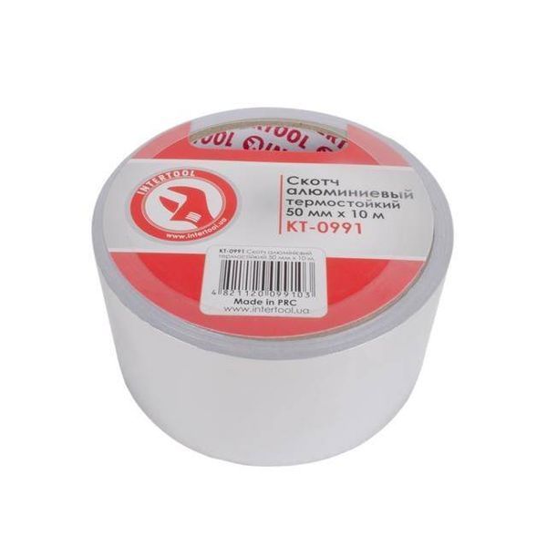 Скотч алюмінієвий термостійкий 50 мм * 10 м. INTERTOOL KT-0991 KT-0991 фото