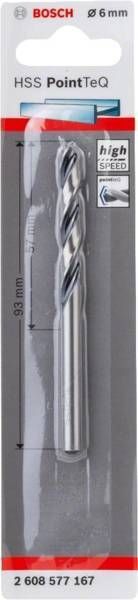 Свердло для металу Bosch HSS-PointTeQ, 6х57х93мм (2.608.577.167) 2.608.577.167 фото