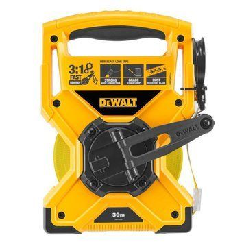 Рулетка измерительная FIBREGLASS длиной 30 м, шириной 19 мм, лента со стекловолокном DeWALT DWHT34218-0 DWHT34218-0 фото