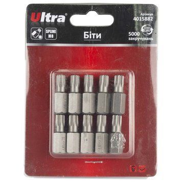 Біти Spline M8&times;30мм 10мм 10шт S2 (блістер) ULTRA (4015882) SG-4015882 фото