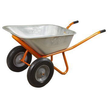Тачка строительная двухколесная 100л 320кг колесо 15" (из 4-х ЧАСТЬ) FLORA (5056714) SG-5056714 фото