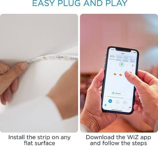 WiZ Розумна cвітлодіодна стрічка LEDStrip (1600Lm) 2700-6500K RGB 2 метри Wi-Fi 929002524801 фото