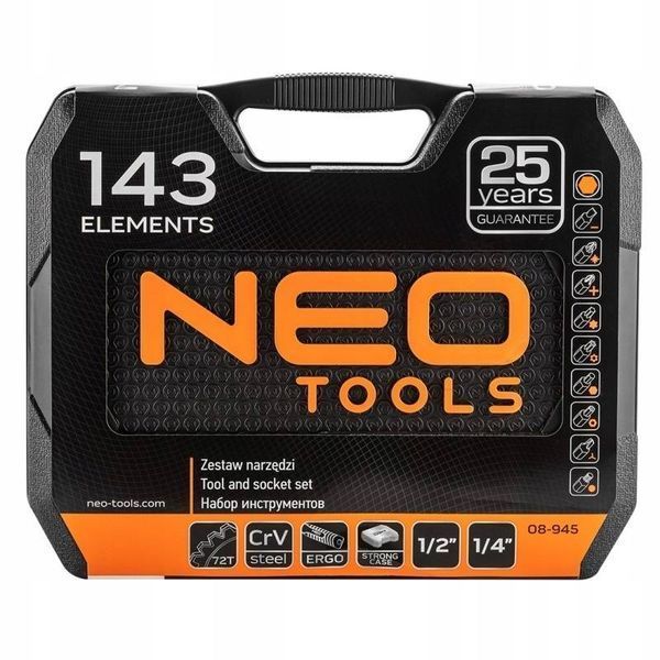 Набір інструментів Neo Tools 143 од. (08-945) 08-945 фото