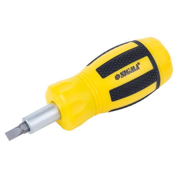 Викрутка з реверсом MINI + біти 6шт CrV SIGMA (4001811) SG-4001811 фото