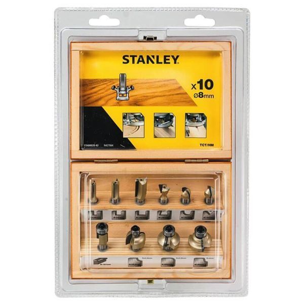 Stanley TCT набор фрез, диаметр 8 мм, 10 шт STA80020 фото