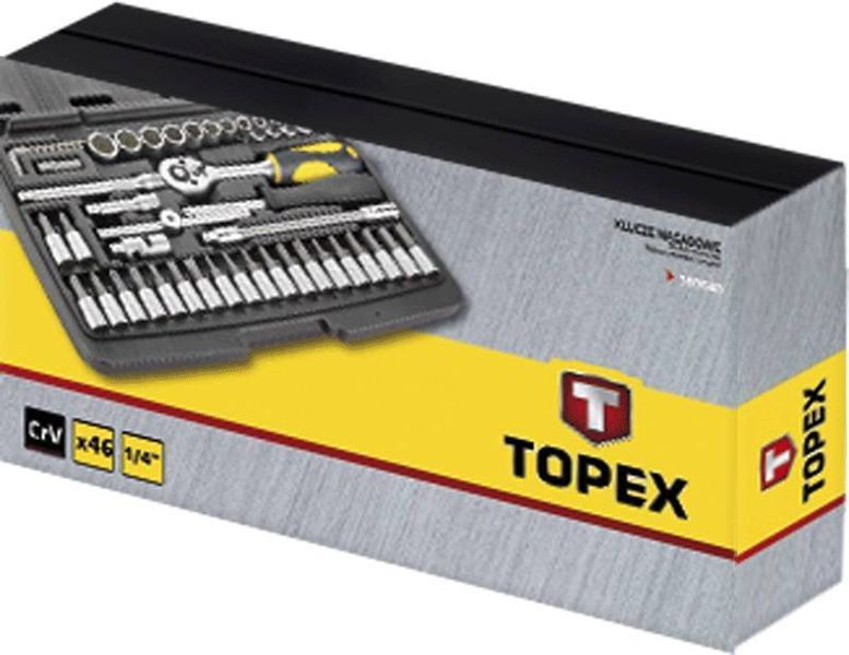 Набір торцевих головок TOPEX 1/4"46 предметів CrV 38D640 38D640 фото