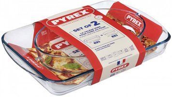 Форма с/у PYREX н-р форм 2пр (прямоуголь 40х27, овал 30х21см) (913S604/8044) 913S604/8044 фото