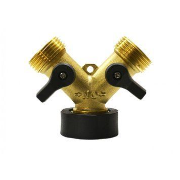 Тройник с двумя кранами 3/4 р. * 3/4 ​​вн. накидная гайка латунь QC-19 OQ-1274835200 фото