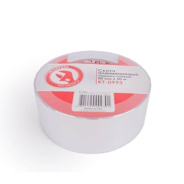 Скотч алюминиевый термостойкий 50 мм*50 м. INTERTOOL KT-0993 KT-0993 фото