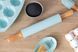 Скалка для тіста Ardesto Tasty baking, блакитний, 43,5 см, силікон, дерево. (AR2323T) AR2323T фото 2
