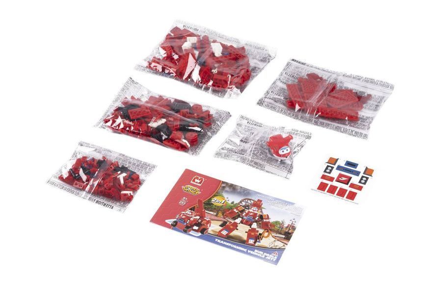 Конструктор-трансформер Super Wings Small Blocks 2-in-1 Buildable Transforming Vehicle Jett, Джетт EU385005 фото