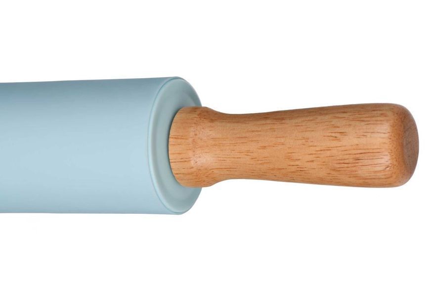Скалка для тіста Ardesto Tasty baking, блакитний, 43,5 см, силікон, дерево. (AR2323T) AR2323T фото
