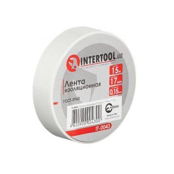Стрічка ізоляційна 0.15мм*17мм*15м біла INTERTOOL IT-0043 IT-0043 фото