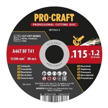 Диск отрезной Procraft CD115x1.2 115 мм 1,2 мм 22,2 мм PC-011512 фото