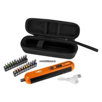 Викрутка акумуляторна Neo Tools 4В1Х1.5А&middot;год 4.5Нм 230об/хв 20 біт кейс 0.23кг 04-199 фото