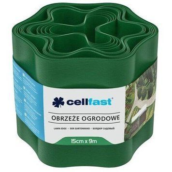 Лента газонная Cellfast, бордюрная, волнистая, 15см x 9м, зеленая (30-002H) 30-002H фото