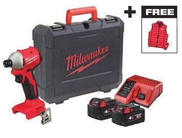 Гвинтоверт ударний акумуляторний Milwaukee M18 BLIDRC-402C 18В АКБ 2х4А&middot;год 0-3600об/хв 190Нм ЗП M12-18C жилетка кейс 1.3кг 4933499457 фото