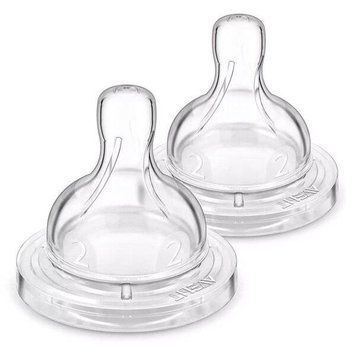 Соска Philips Avent силіконова Анти-колік, 1 міс+., 2 шт, повільний потік SCY762/02 фото
