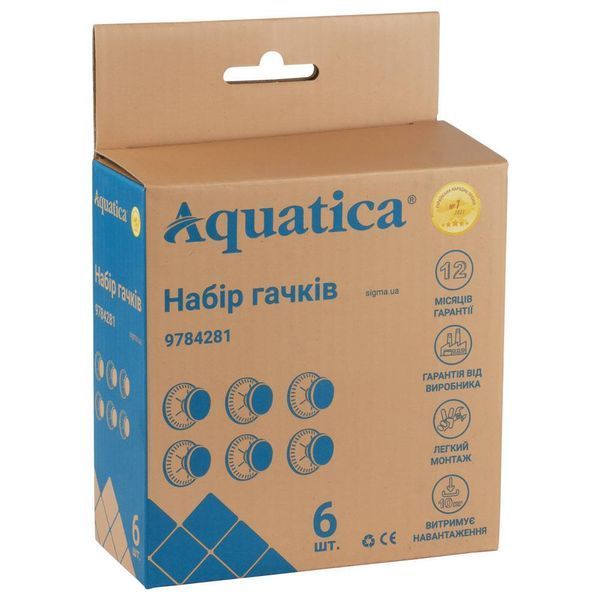 Крючки на вакуумных присосках s42 &Oslash;40&times;40мм цветные (6шт) AQUATICA (9784281) SG-9784281 фото