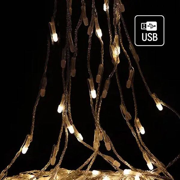 Светодиодная гирлянда ColorWay (CW-G-98L71CU) 98LED, 7x1.5м, 8 функций, теплый цвет USB CW-G-98L71CU фото