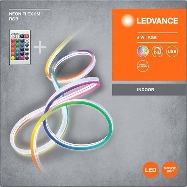 Лента светодиодная Ledvance Neon Flex 4W, 2M RGB USB RC (4099854095306) 4099854095306 фото