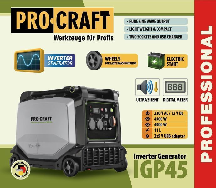 Інверторний бензиновий генератор Procraft IGP45 PC-000045 фото