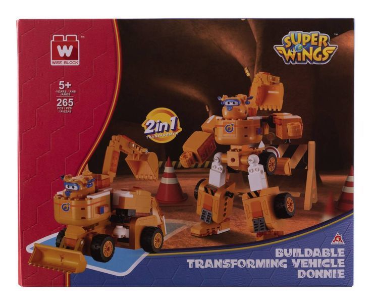 Конструктор-трансформер Super Wings Small Blocks 2-in-1 Buildable Transforming Vehicle Donnie, Донні EU385007 фото