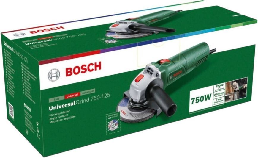 Шліфмашина кутова Bosch UniversalGrind 750-125 125мм 750Вт (0.603.3E2.001) 0.603.3E2.001 фото