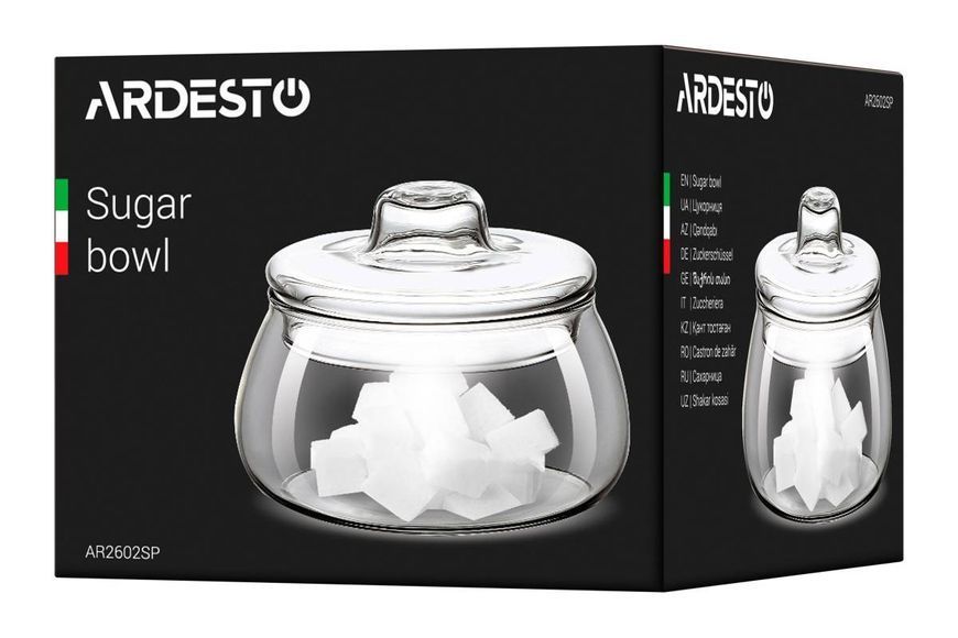 Цукорниця Ardesto, 500 мл, боросилікатне скло (AR2602SP) AR2602SP фото